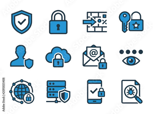 Fotografía Cybersecurity icons representing digital protection and data safety