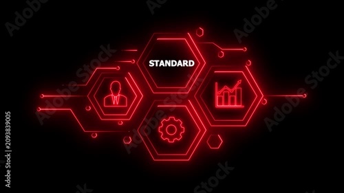 Abstract neon Hud knowledge ability business gear icon Glowing neon line concept. Glowing 
