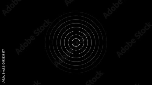 Canvastavla Concentric circular rings expanding from the center in thin white lines against