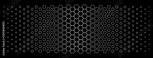 Quadro su tela A minimalist abstract background with a white hexagonal grid creates a sense of technology, symmetry, and digital precision