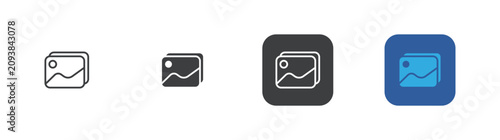 Fotografie gallery simple icon multiple style set
