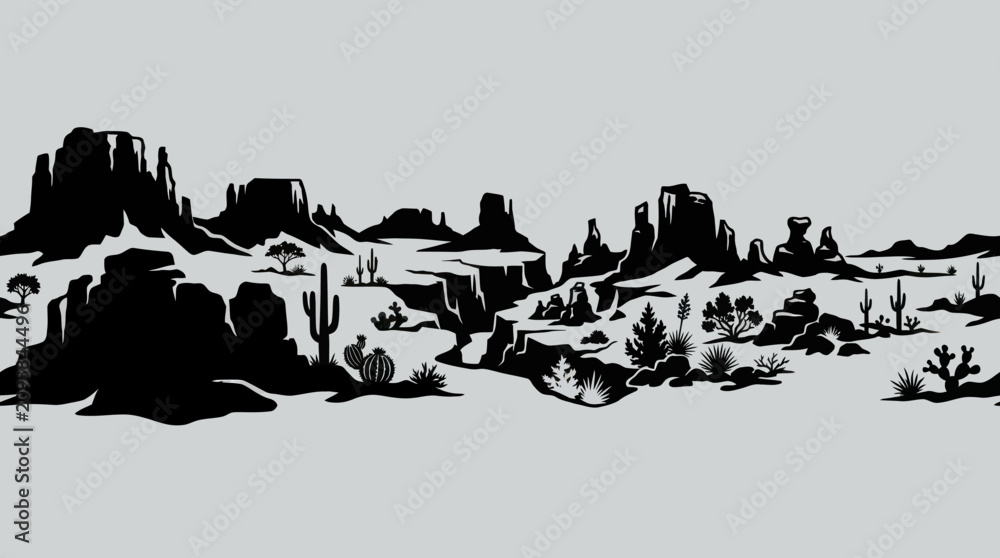 Obraz premium Desert landscape silhouette