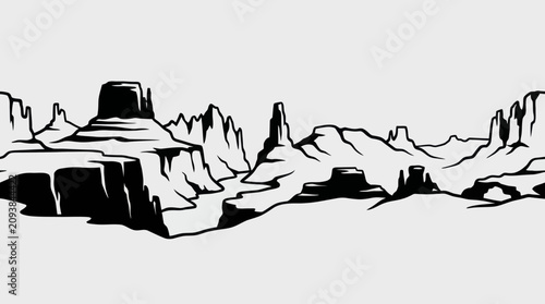 Desert landscape rock formations