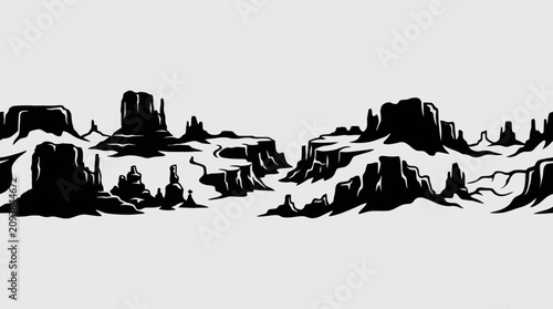 Desert landscape silhouette