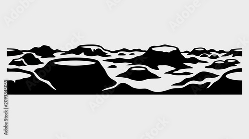 Schilderij op canvas Deforestation landscape silhouette cut trees