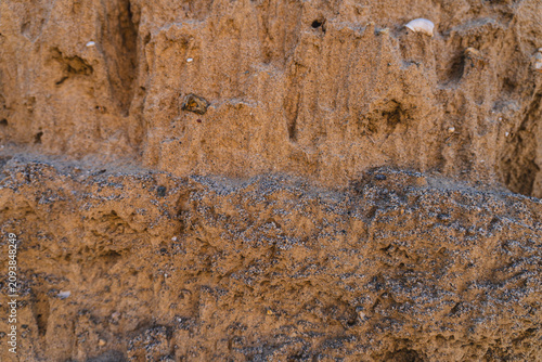 Obraz na plátně close-up of layers of sand of varying thickness on the beach