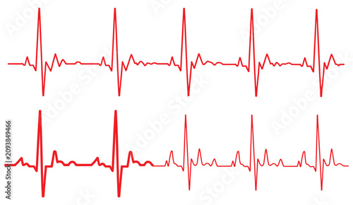 Heart beat pulse cardiogram icon featuring heartbeat ECG EKG wave, medical monitoring symbol, clean vector illustration for healthcare design