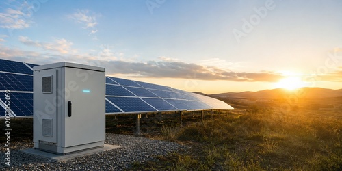Fotografie Secure Edge Computing Gateway at Solar Energy Farm