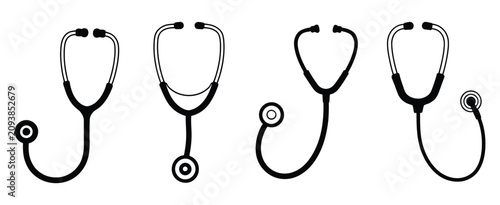 Photos Medical stethoscope icon isolated on white background, healthcare diagnostic ins