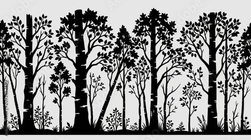 Forest silhouette nature pattern