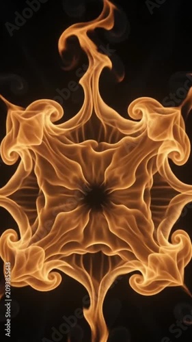 Fire Splash Symetrical Flame Shockwave VFX Effect on Green Screen