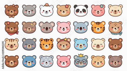 Photography Cute animal faces collection