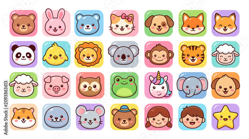 Photography Cute animal faces collection