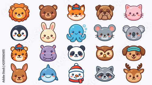 Photography Cute animal faces collection