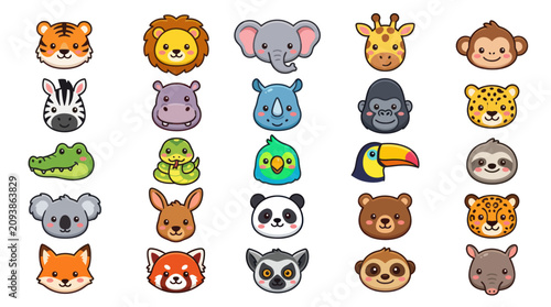 Photography Cute animal faces collection