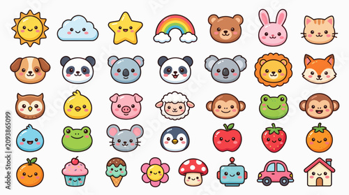 Photography Cute cartoon characters and icons collection