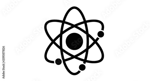 Vector illustration of atom icon symbol, science and physics concept, vector illustration on a transparent background