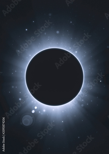 Abstract Total Solar Eclipse with Silver Light Corona