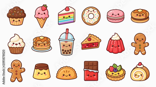 Cute kawaii desserts and sweets collection