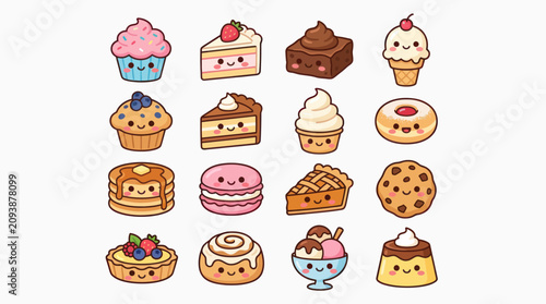 Cute kawaii desserts collection