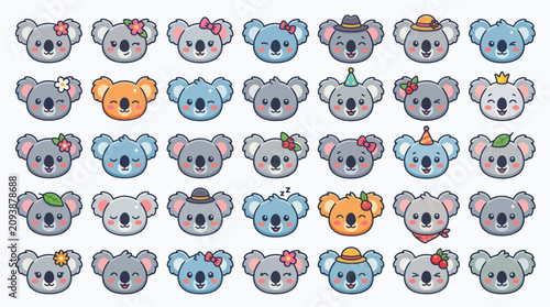 Photography Cute koala emoticon collection