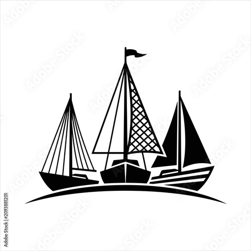 Obraz na plátně Sailing Boats on the Water Surface.