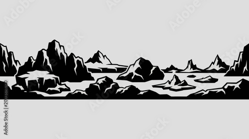 Foto Rocky landscape panorama
