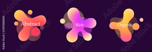 Foto Set shape round gradient blob organic form