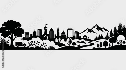 Photography Urban and natural landscape silhouette