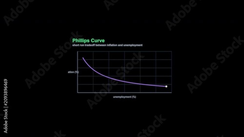 Phillips Curve Economics Curve Animation Labeled Alpha Channel 4K