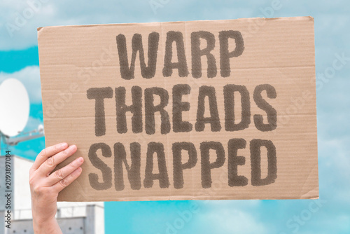 Photos "Warp Threads Snapped" Longitudinal yarns broke under tension