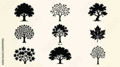 Bild auf Leinwand Abstract pixelated tree forms