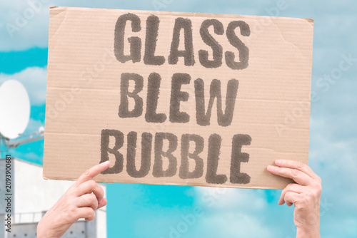 Cuadro en lienzo "Glass Blew Bubble" Molten silica expanded into sphere