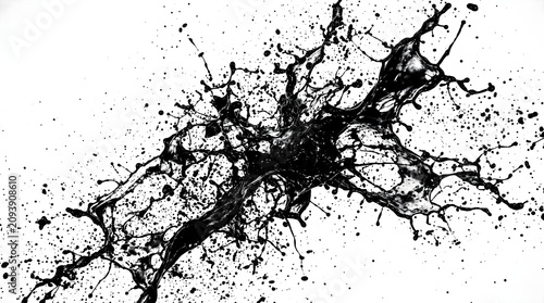 Abstract liquid splash texture in high contrast black and white