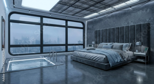 Modern Bedroom Suite City View