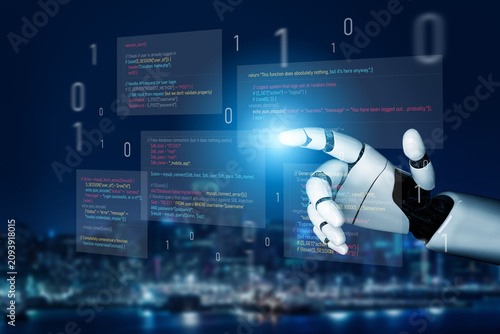 Tableau sur toile AI auditing faulty programming code, detecting anomalies, insecure logic, and suggesting corrections in a humorous and flawed code example
