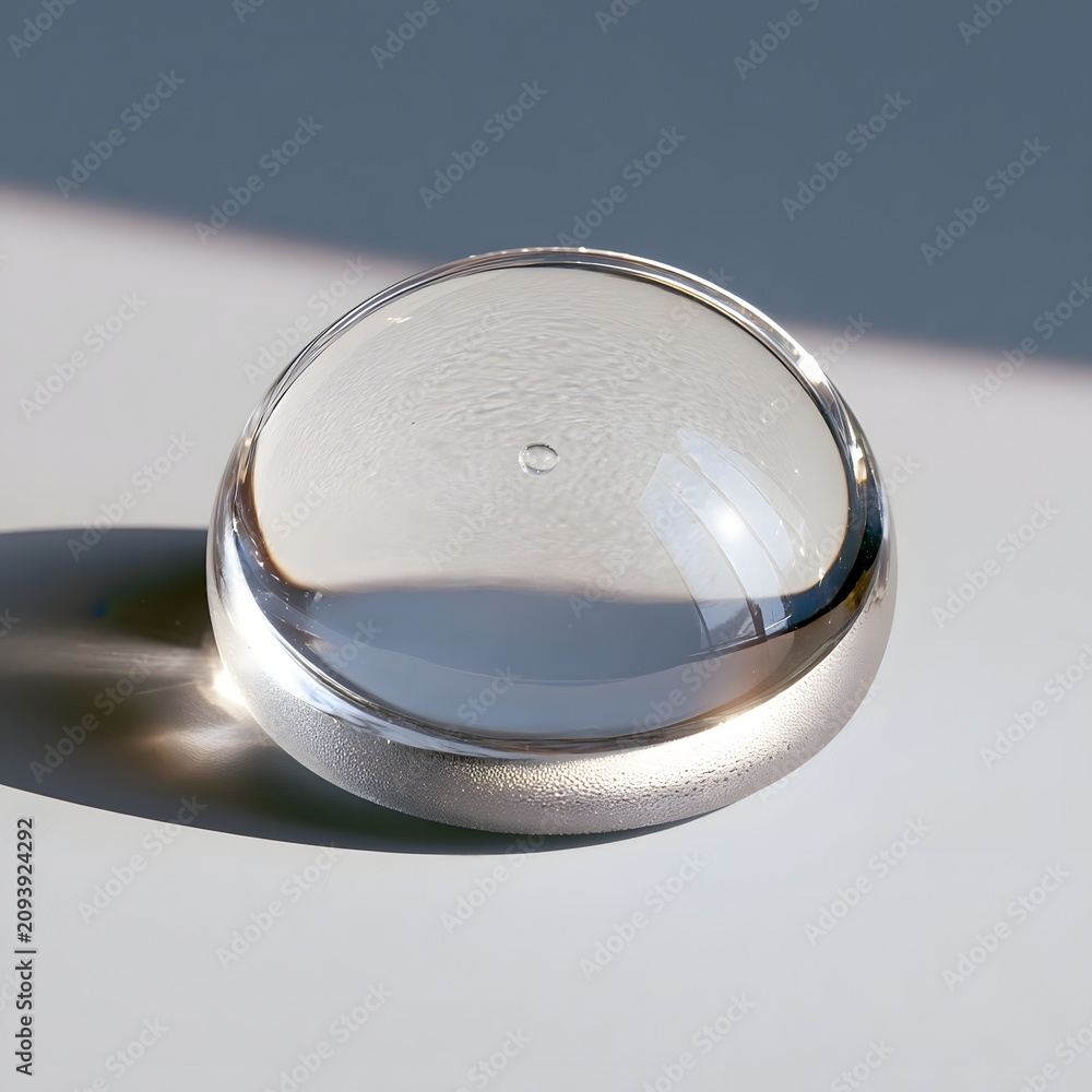 Fototapeta premium Minimalist glass ornament with captured air bubble close-up