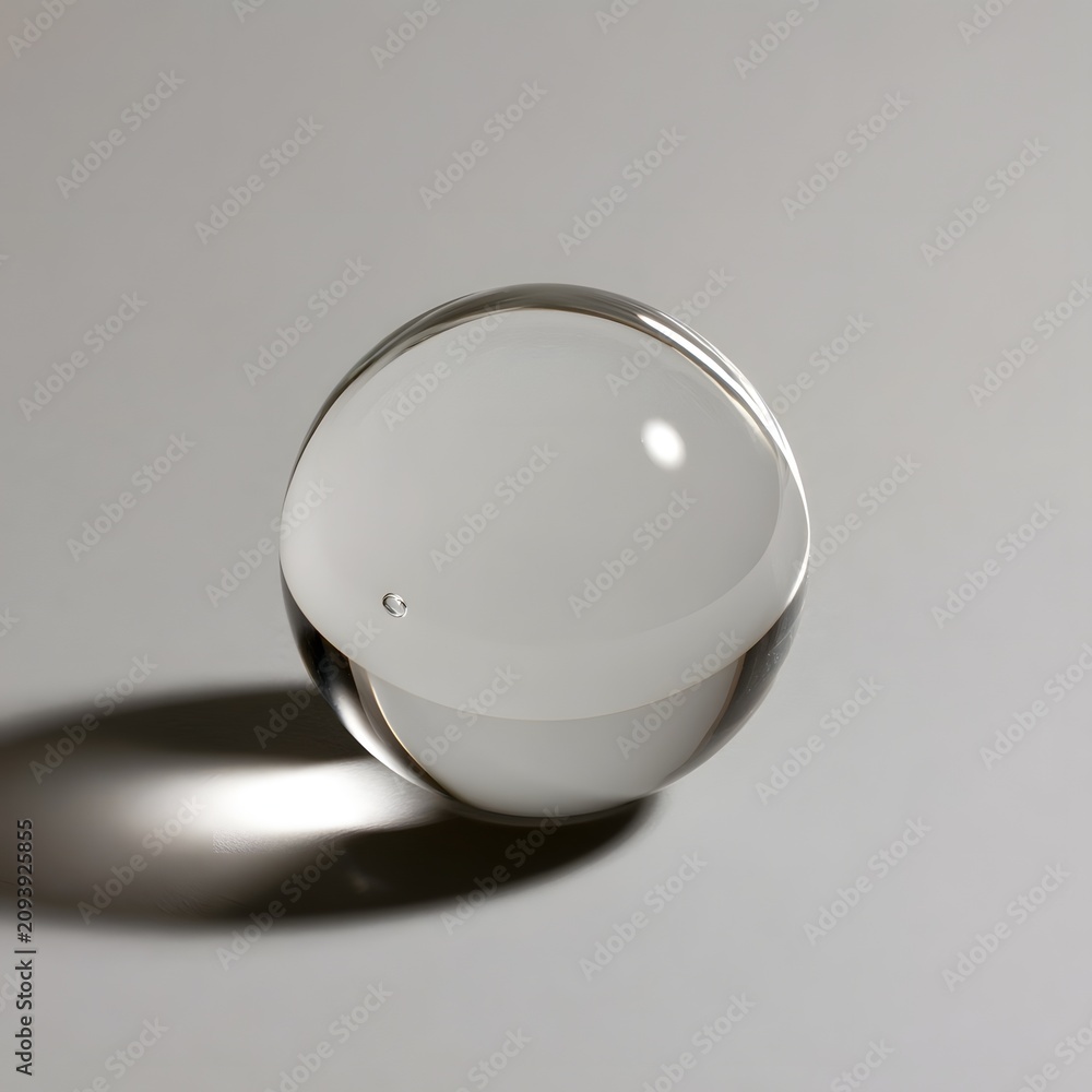 Fototapeta premium Glass sphere with single air bubble and soft rim glow