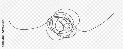 Photos Tangled Line Art Illustration, Scribbled Vector Graphic