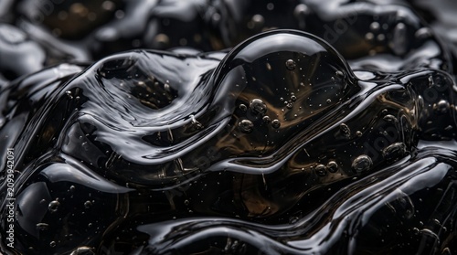 Abstract Black Goo Texture with Bubbles – Dark Material Surface