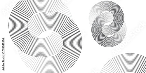 Schilderij op canvas White geometric abstract background overlapping layers on bright space with line effect decoration