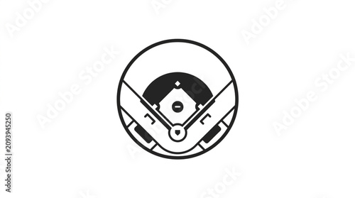Tableau sur toile Baseball Field Icon Simple Outline Graphic.