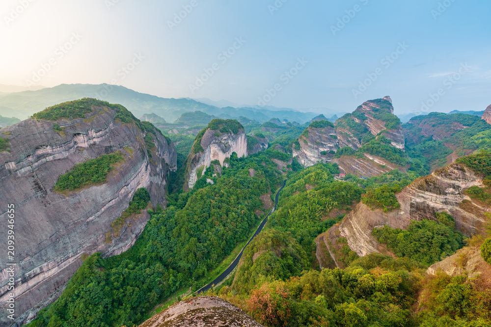 Obraz premium Bajiaozhai Scenic Area, located at the border of Ziyuan (Guangxi, Guilin) ​​and Xinning (Hunan).