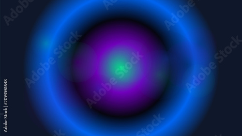 Bild auf Leinwand Abstract neon circular gradient background, vibrant blue and purple glowing orb