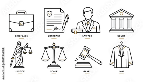 Fotografie Legal and Business Icons Set.