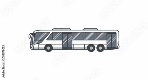 Bild auf Leinwand Modern white public city transit bus