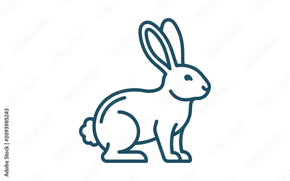 Fototapeta premium Minimalist Rabbit Vector Icon