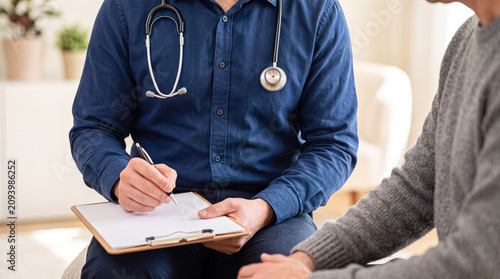 Photos Doctor Taking Notes on Clipboard During Patient Visit