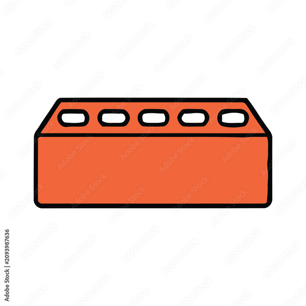 Obraz premium Red plastic brick toy block.