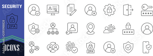 User account security vector icons. user icon set, lock icon set, key icon set